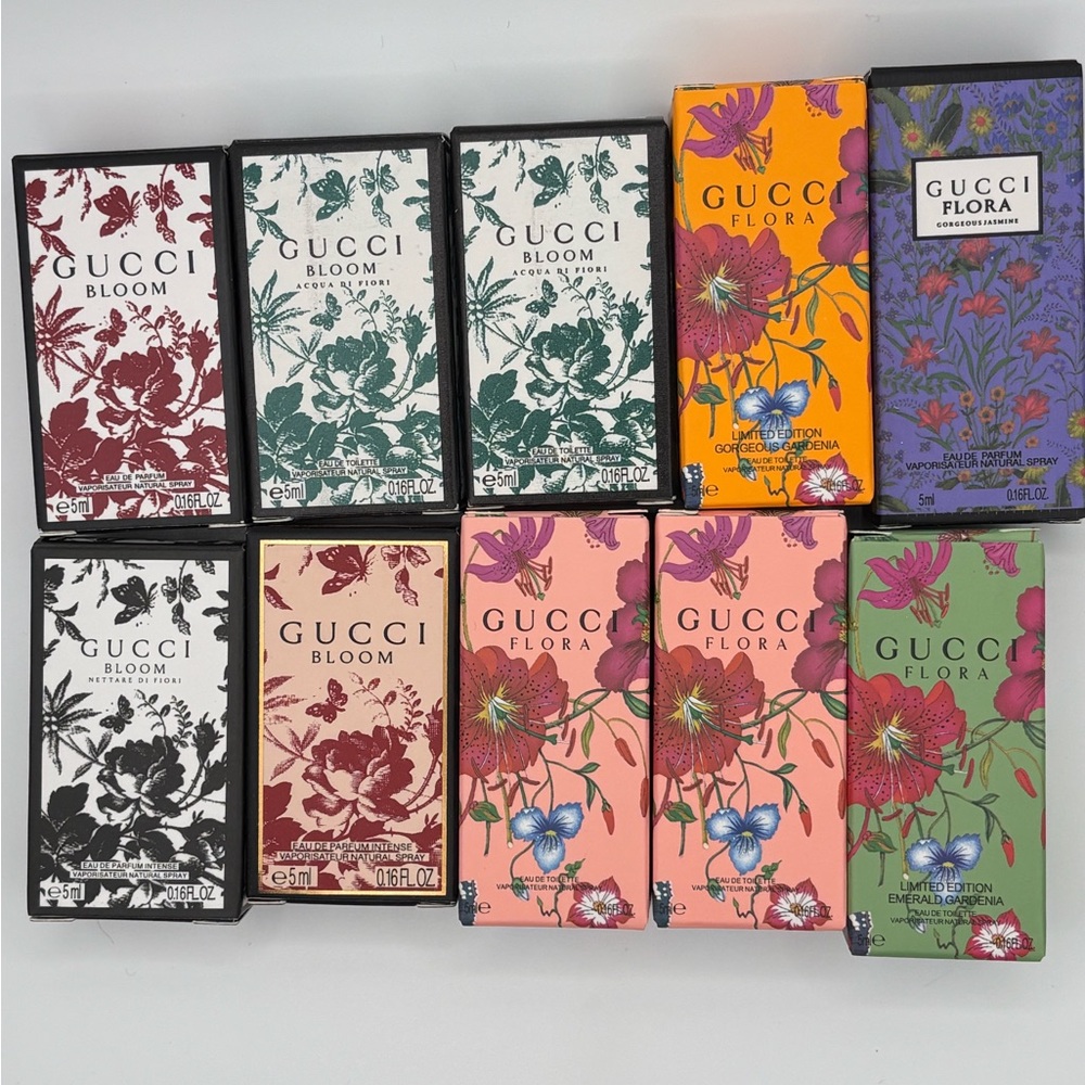 Gucci Mini Perfume Set in Multicolor Floral Boxes